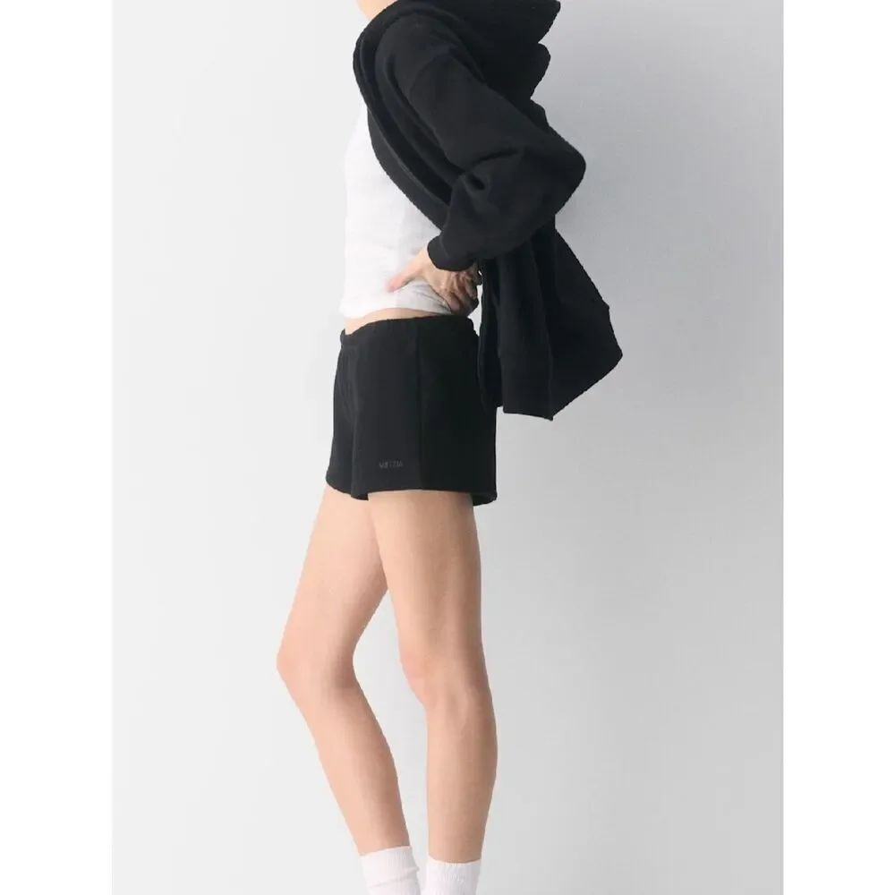 Aritzia Sweatfleece Cozy Fleece Black Shorts Women’s XL